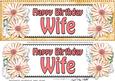 Large Dl Birthday Wife Daisies Floral 3D Decoupage