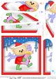 Xmas Teddy's Presents Fan Pyramage Topper