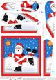 Xmas Skating Santa Fan Pyramage Topper
