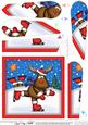 Xmas Skating Rudolph Fan Pyramage Topper