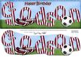 Large Dl Birthday Godson Football Card & 3D Decoupage
