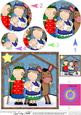 Xmas Nativity Stable Holy Family & Donkey Circle Pyramage