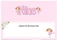 9th Birthday Mia Ballerina Large Dl Matching Insert