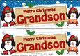 Xmas Grandson Penguins Signpost Lge Dl Easicut Decoupage