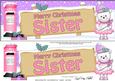Christmas Sister Teddy Signpost Lge Dl Easicut Decoupage