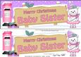Xmas Baby Sister Teddy Signpost Lge Dl Easicut Decoupage