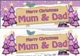 Xmas Mum & Dad Trees Signpost Large Dl Easicut 3D Decoupage
