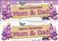 Xmas Mom & Dad Trees Signpost Large Dl Easicut 3D Decoupage