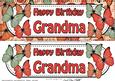 Large Dl Birthday Grandma Butterflies Card & 3D Decoupage