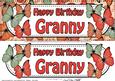 Large Dl Birthday Granny Butterflies Card & 3D Decoupage