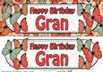 Large Dl Birthday Gran Butterflies Card & 3D Decoupage