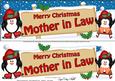 Xmas Mother in Law Penguins Signpost Large Dl
