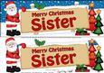 Christmas Sister Santa Signpost Lge Dl Easicut 3D Decoupage
