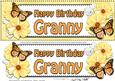 Large Dl Birthday Granny Floral Butterflies 3D Decoupage