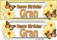 Large Dl Birthday Gran Floral Butterflies 3D Decoupage