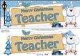 Xmas Teacher Polar Bear Signpost Large Dl Easicut 3D Decoupa