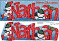Merry Christmas Nathan Snowmen Large Dl & 3D Decoupage