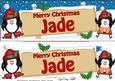 Xmas Jade Penguins Signpost Large Dl Easicut Decoupage
