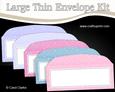 5 Large Slim Pastel Christmas Snow Envelopes Kit