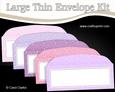5 Large Slim Pastel Christmas Snow Envelopes Kit