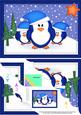 A5 Xmas Penguins Felties Scallop Corner Side Stacker