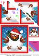 Xmas Oops Robin Snowball Scallop Corner Topper