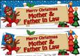 Xmas Mother & Father in Law Robin Signpost Lge Dl Decoupage