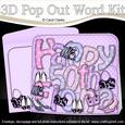 3D 50th Birthday Fiona Shoes & Bags Pop Out Word Card
