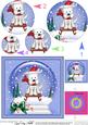 Xmas Sledging Westie Dog Snowglobe Circle Pyramage Topper