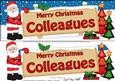 Xmas Colleagues Santa Signpost Lge Dl Easicut Decoupage