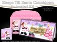 3D Xmas Santa Sleeps Till My Birthday Countdown Card