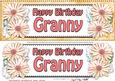 Large Dl Birthday Granny Daisies Floral 3D Decoupage
