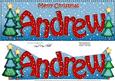 Merry Christmas Andrew Trees Large Dl & 3D Decoupage