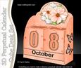 3D Pretty Floral Perpetual Calendar Desk Set 3D Decoupage