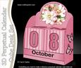 3D Floral Perpetual Calendar Desk Set 3D Decoupage