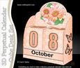 3D Flowers Perpetual Calendar Desk Set 3D Decoupage