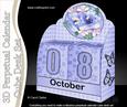 3D Pretty Flowers Perpetual Calendar Desk Set 3D Decoupage