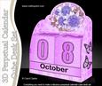 3D Pastel Blooms Perpetual Calendar Desk Set 3D Decoupage