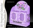 3D Pretty Violas Calendar Desk Set 3D Decoupage