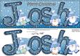 Merry Christmas Josh Penguins Large Dl & 3D Decoupage