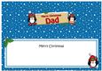 Xmas Dad Penguins Signpost Large Dl Matching Insert