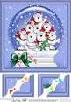 8 x 8 Xmas Polar Bears Snowglobe Scalloped Corner