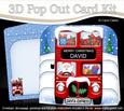 3D Xmas Santa Express David Pop Out Card Kit