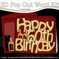 3D 60th Birthday Whisky Pop Out Word Card