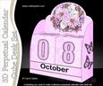 3D Pretty Blossoms Perpetual Calendar Desk Set 3D Decoupage