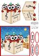 Carol Singing Owls Merry Carollers 3D Decoupage