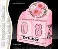 3D Summer Blossoms Perpetual Calendar Desk Set 3D Decoupage