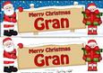 Xmas Gran Santa Signpost Lge Dl Easicut Decoupage
