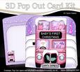 3D Xmas Santa Express Baby's First Christmas Pop Out Card