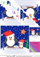 Xmas Penguin Felties Scallop Corner Side Stacker Topper